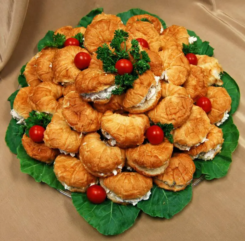 Inexpensive COLD meals for large groups - chicken croissant party platter for a crowd