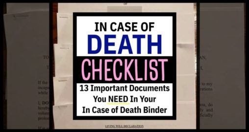 Death Binder Checklist-Important Documents & Info You NEED To Include  - 13 important documents and what you need in your ICE Binder so you don't leave a TOTAL mess after you pass away...