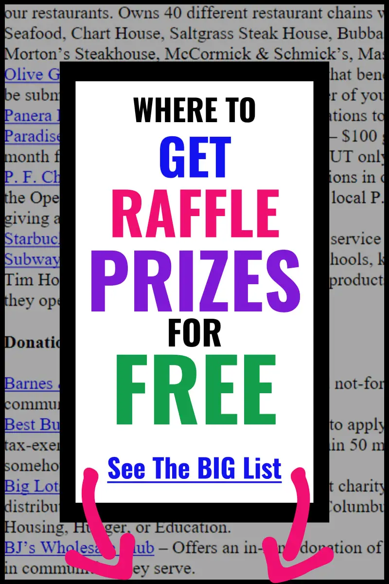 Best Raffle Prizes For Company Party, Fundraiser or Charity Silent Auction at Work - where to get FREE raffle prizes for raffle baskets donated from businesses