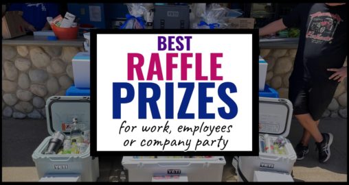 Best Raffle Door Prizes For a Company Party or Work Employees  -the BEST door prizes to raffle for adult employees, company parties and work events - PLUS where to get FREE raffle prizes...