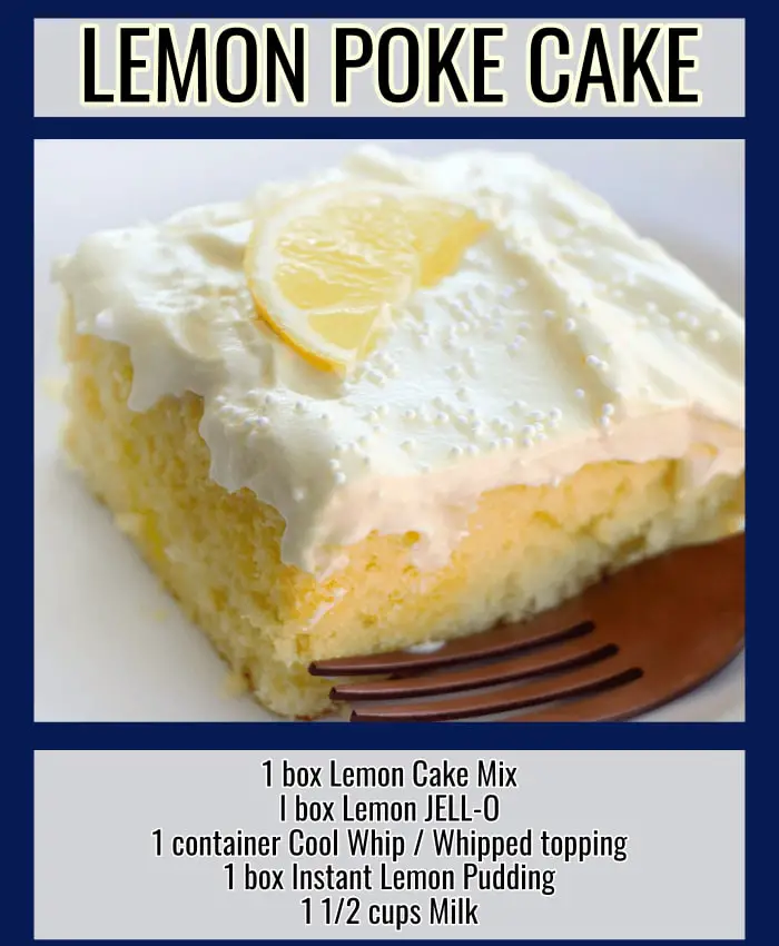 Lemon poke cake dessert recipes from Easy Lemon Desserts with Cake Minx - lemon poke cake, lemon dump cake, poke cake jello, poke cake recipes