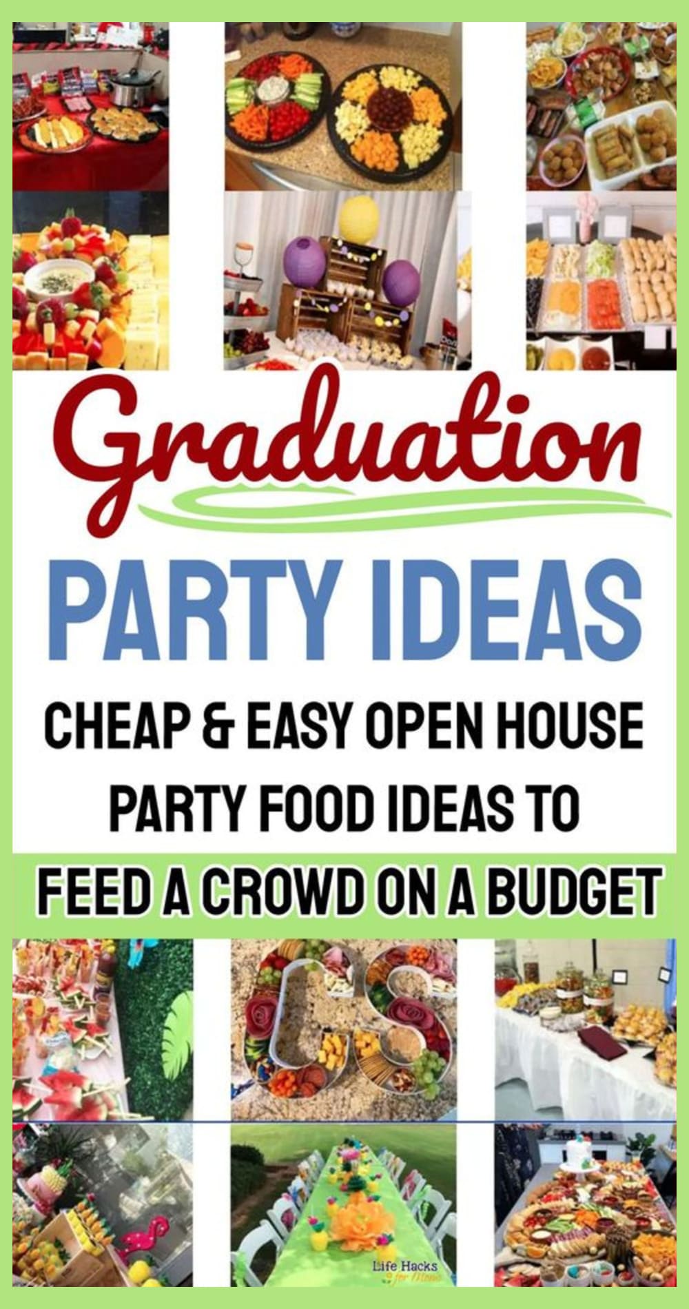 Graduation party ideas - cheap and easy open house party food ideas to feed a crowd on a budget