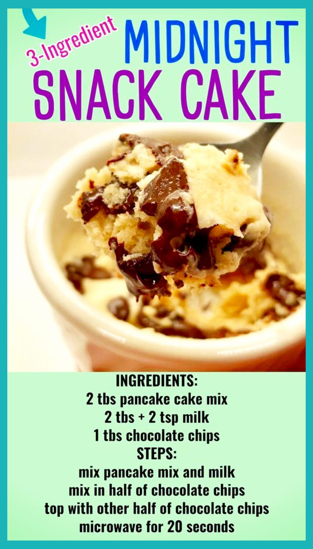 Microwave Mug Cake - chocolate chip cookie cake in a mug cooked in the microwave
