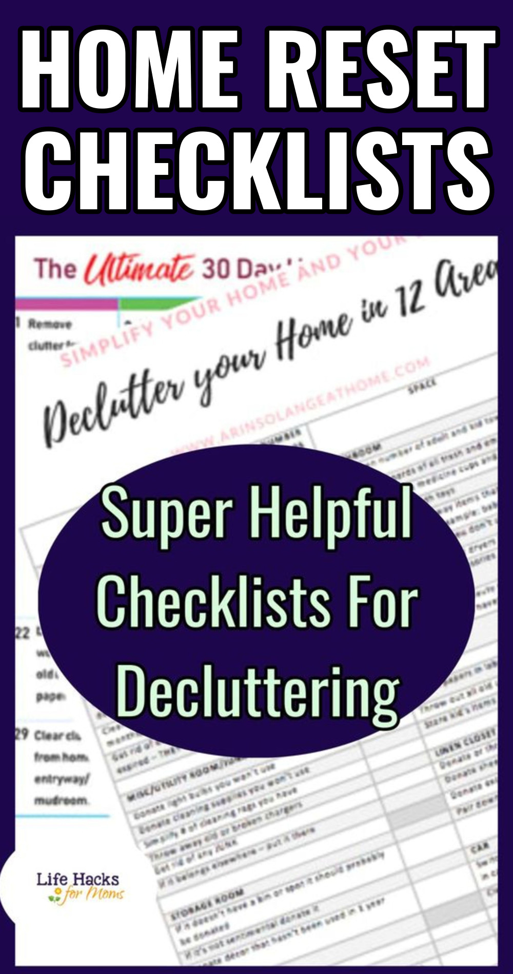 home reset checklists to declutter your home