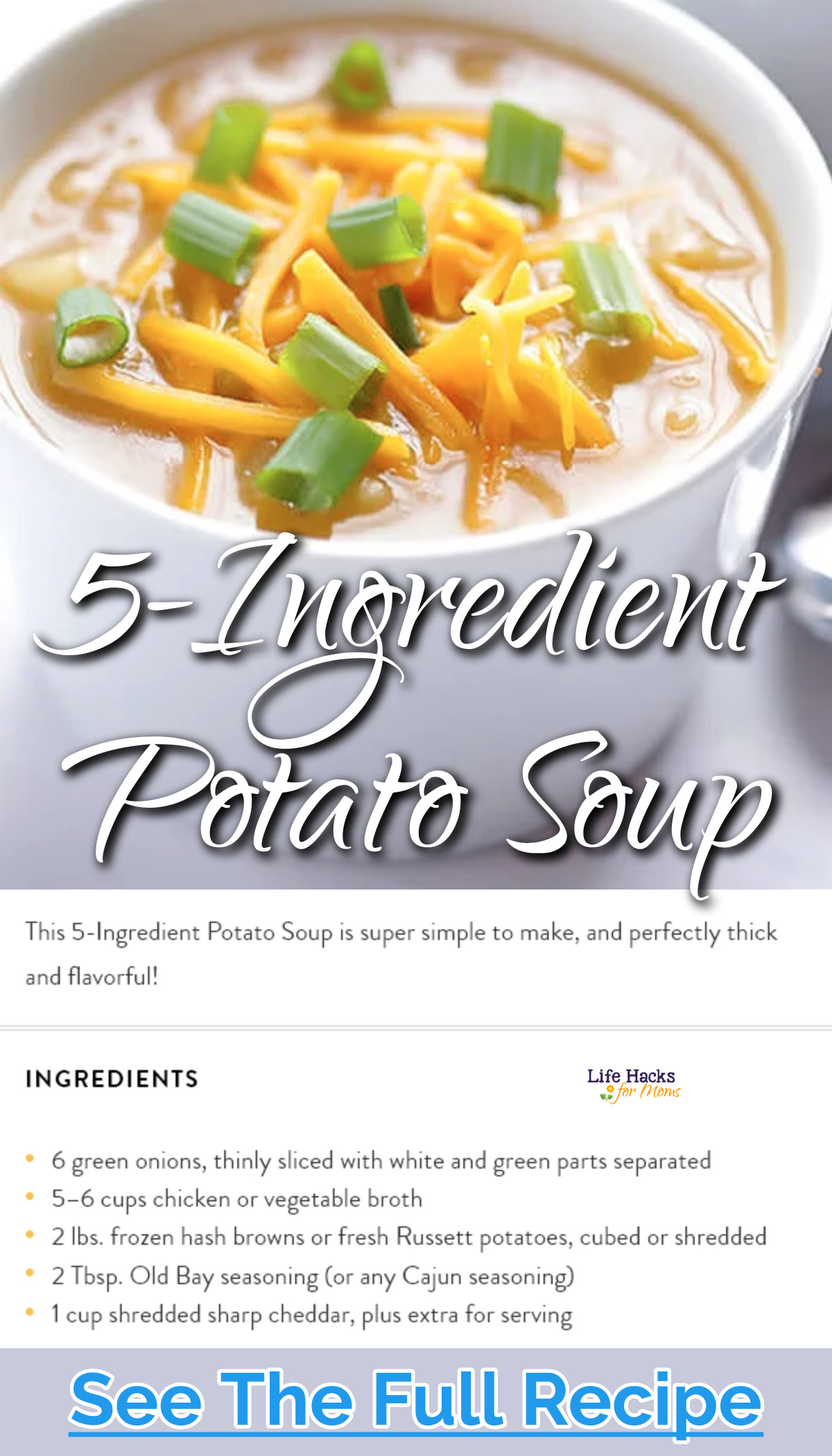 easy soup recipes to make ahead and freeze - 5 ingredient potato soup