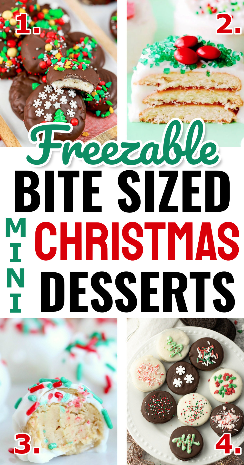 freezable bite sized mini Christmas desserts