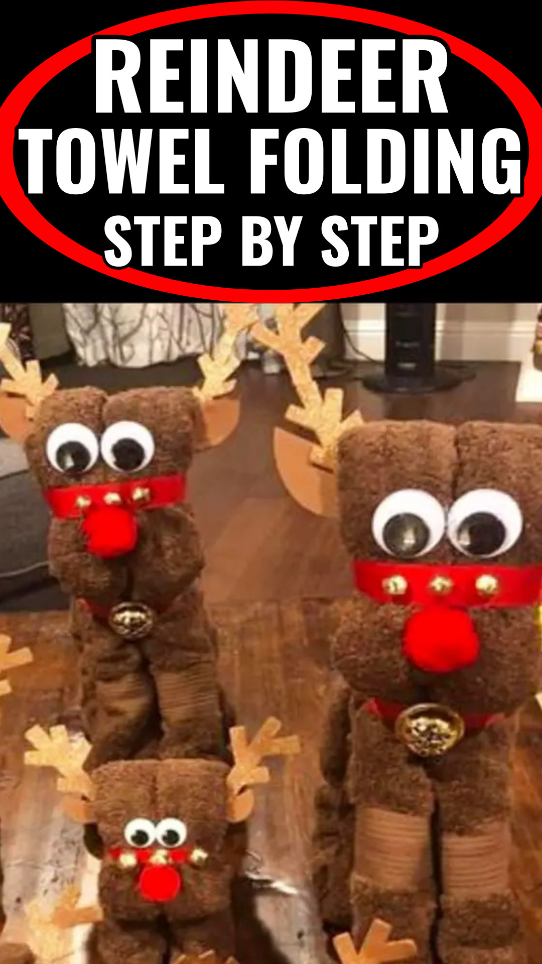 Reindeer Towel Folding Step By Step Christmas Craft Tutorial