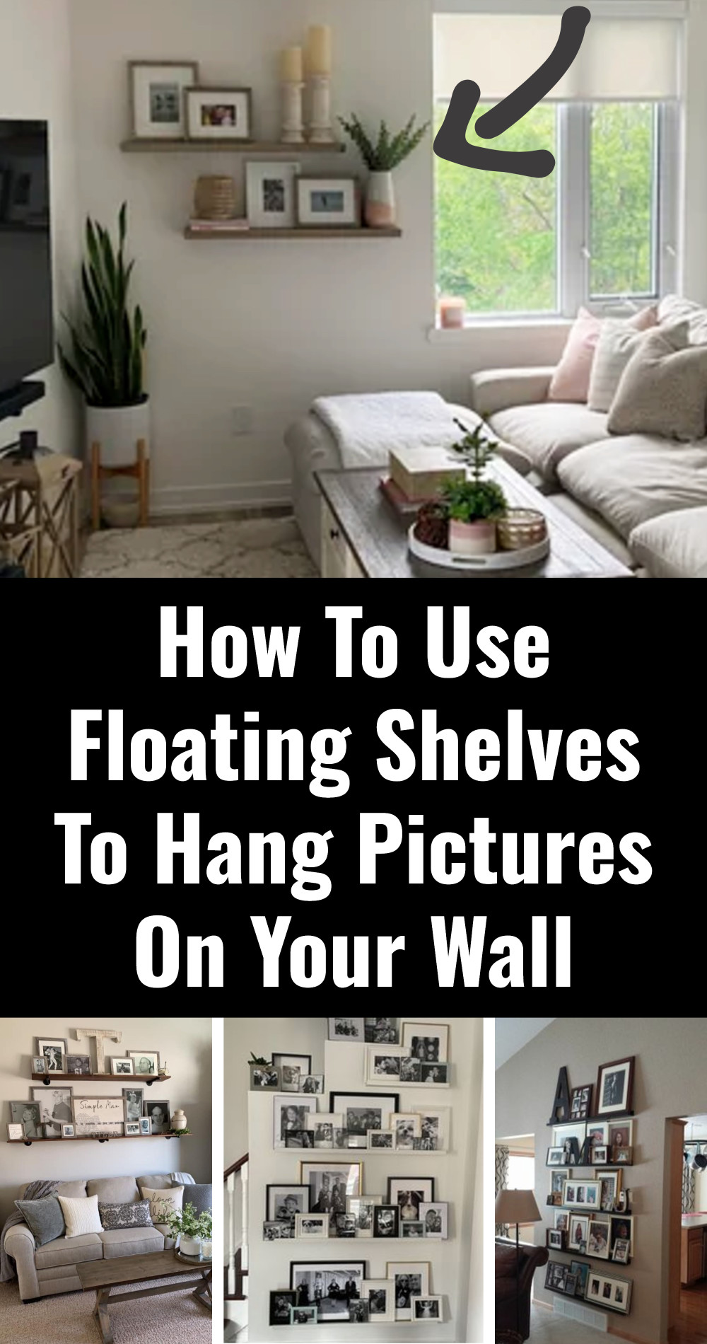 how to use floating shelves to hang pictures on the wall