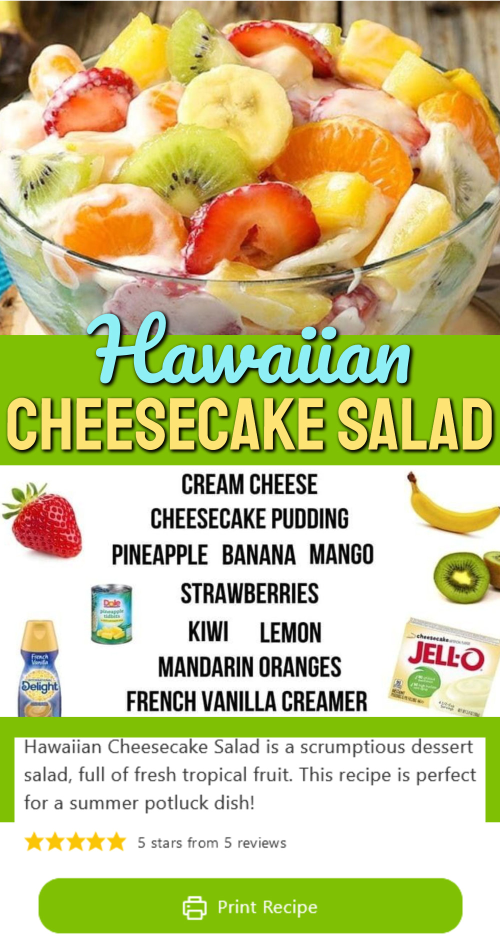 Hawaiian Cheesecake salad recipe