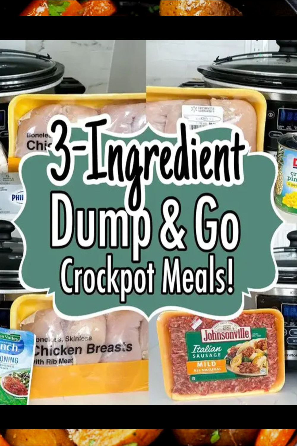 3-Ingredient dump n go crockpot meals