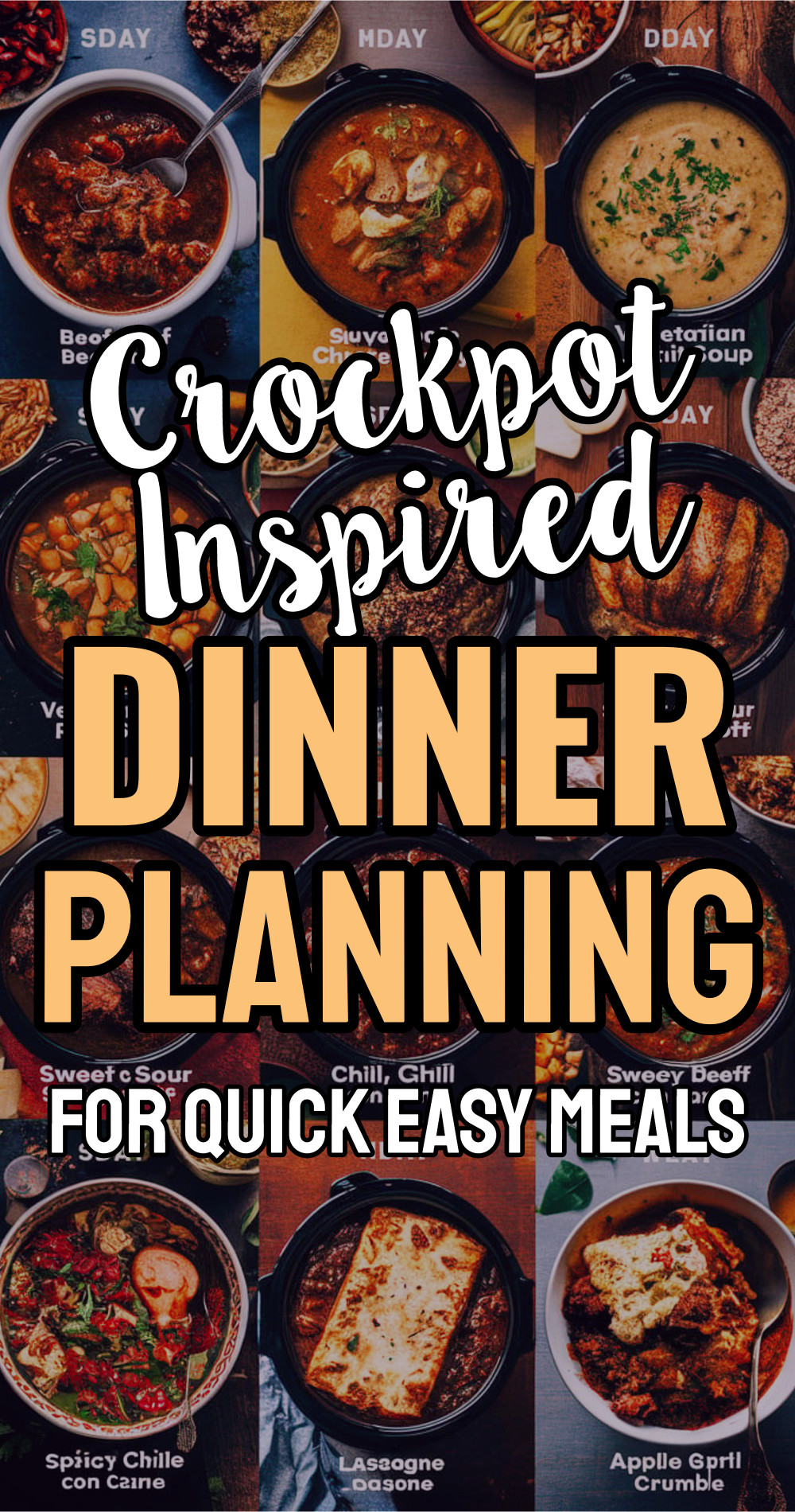 Crock Pot Inspired Meal Planning Recipes For Quick Cheap Easy Dump Dinners With Few Ingredients