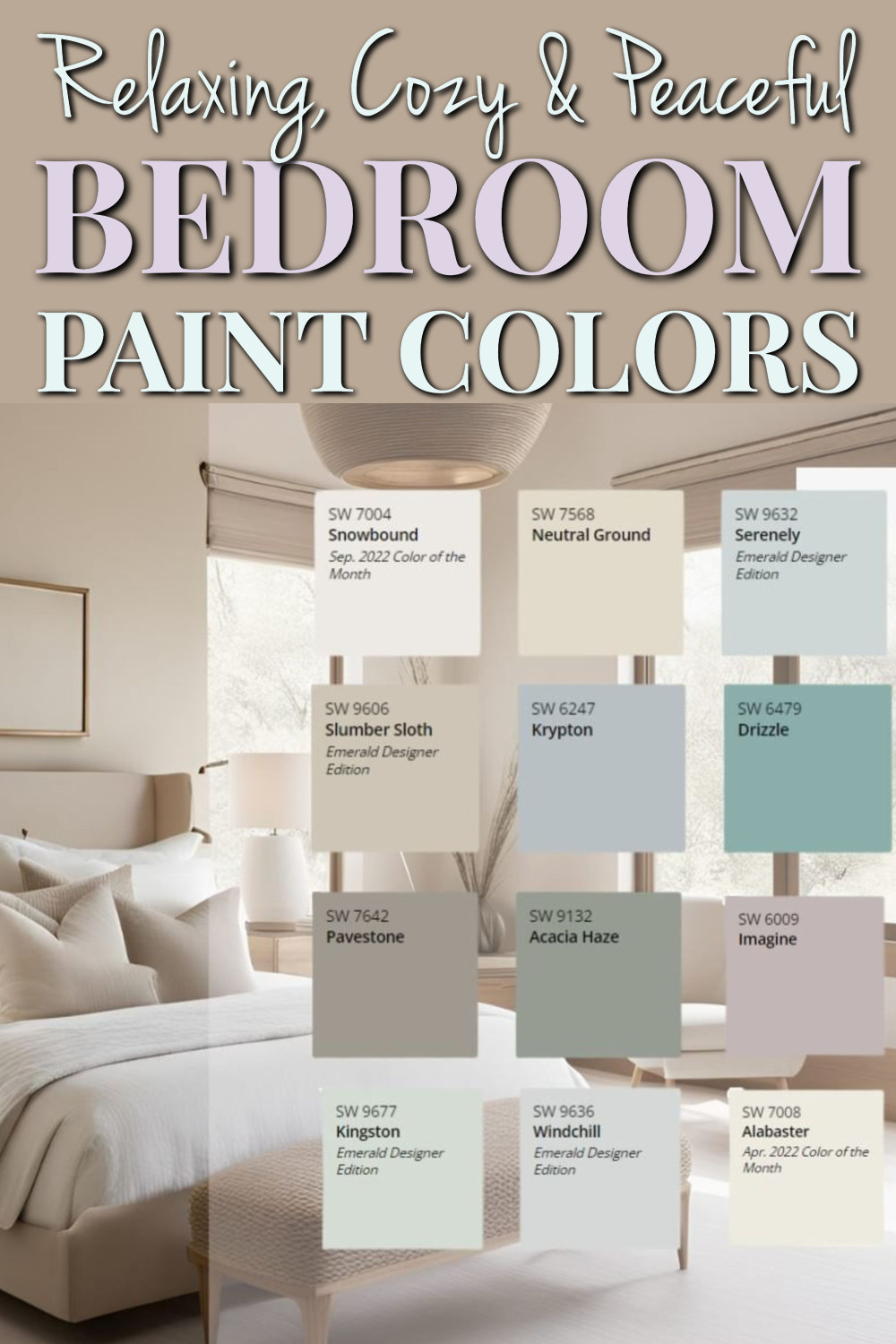 Best relaxing cozy bedroom paint colors