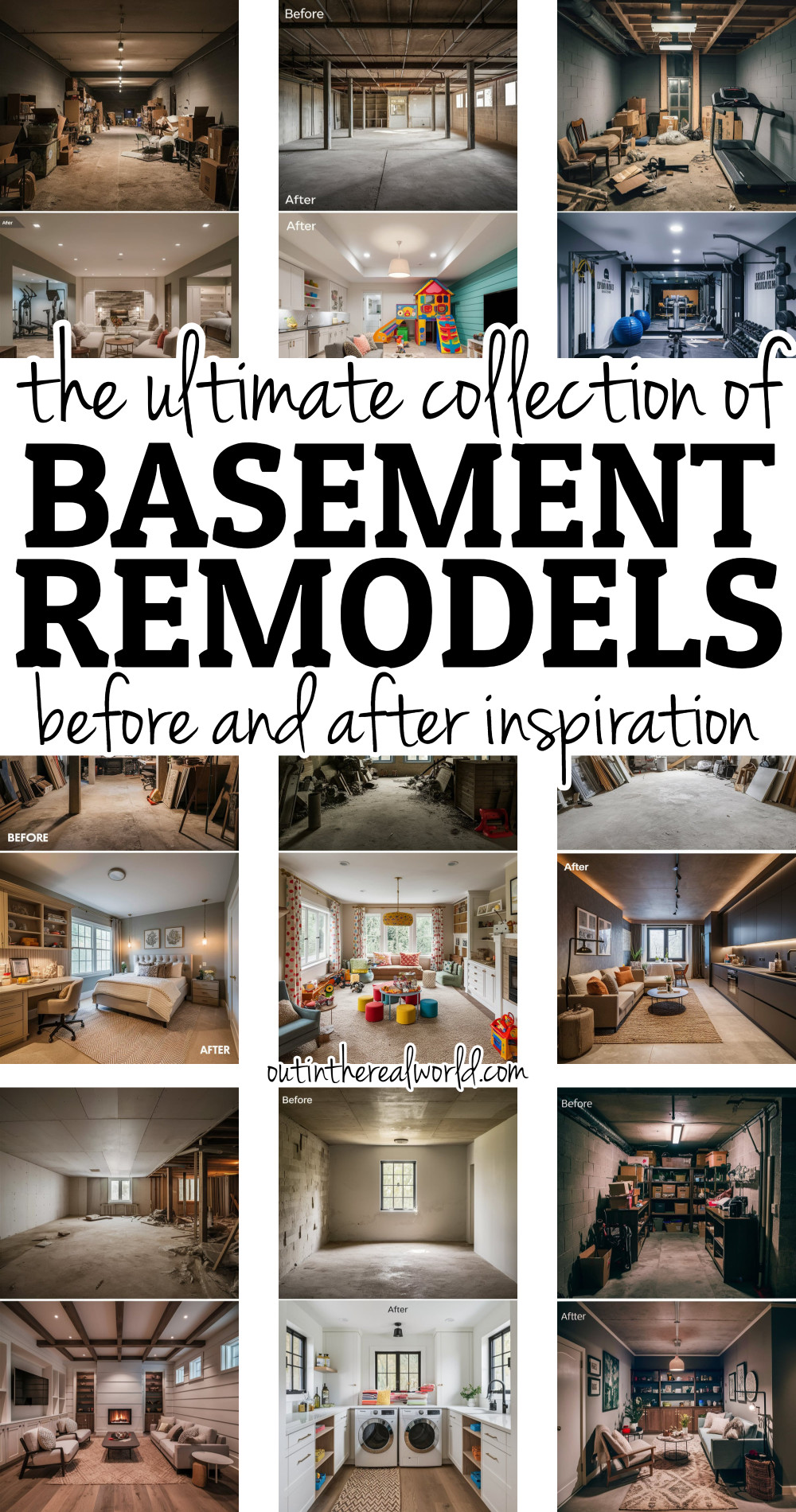 Basement Remodels Before and After Inspiration To Turn Unfinished Basement Into Living Space On a DIY Budget