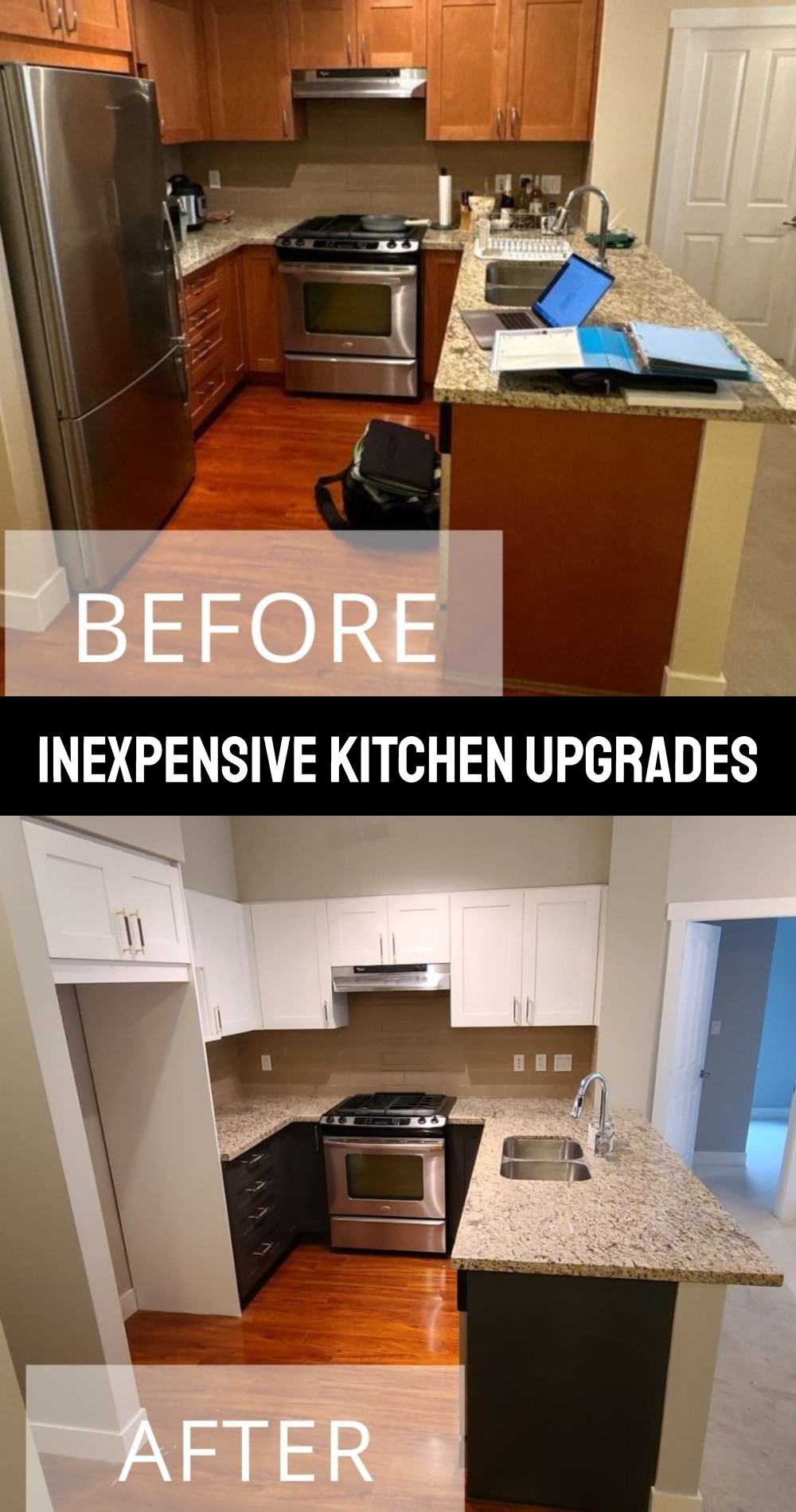 Inexpensive kitchen upgrades before and after