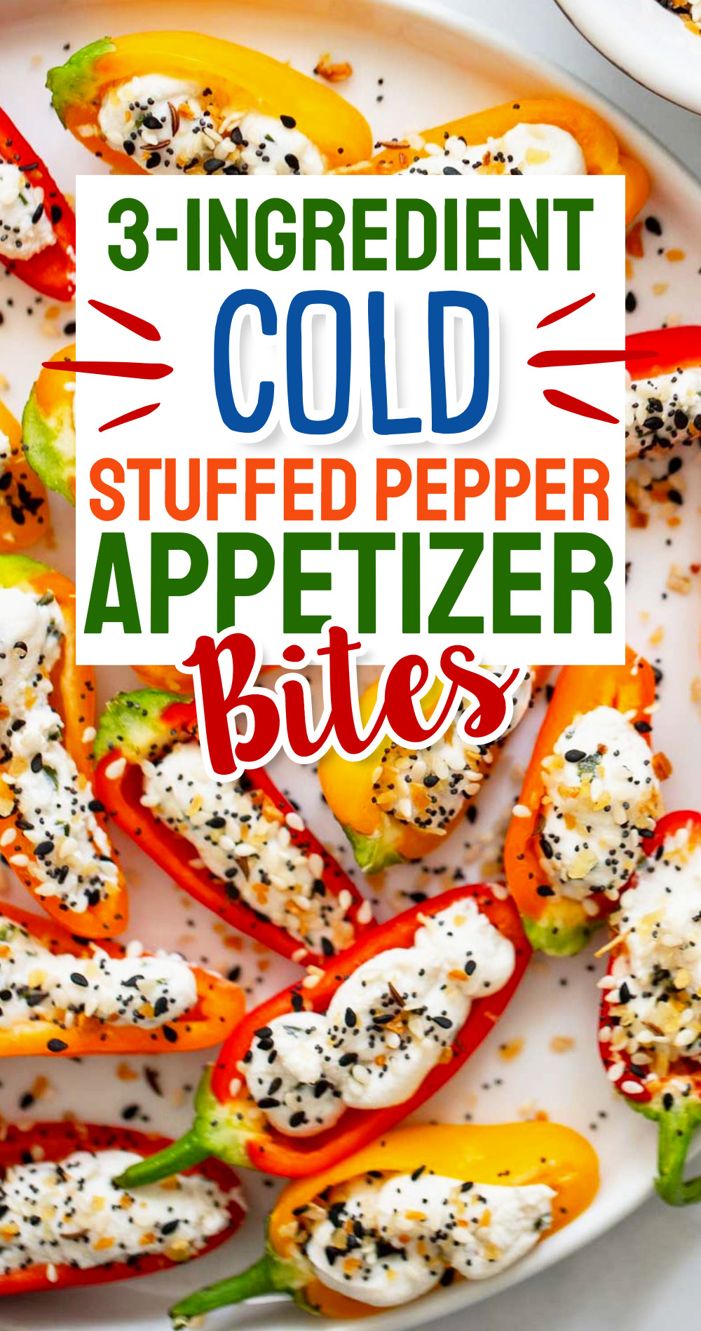 3 ingredient cold stuffed pepper appetizer bites