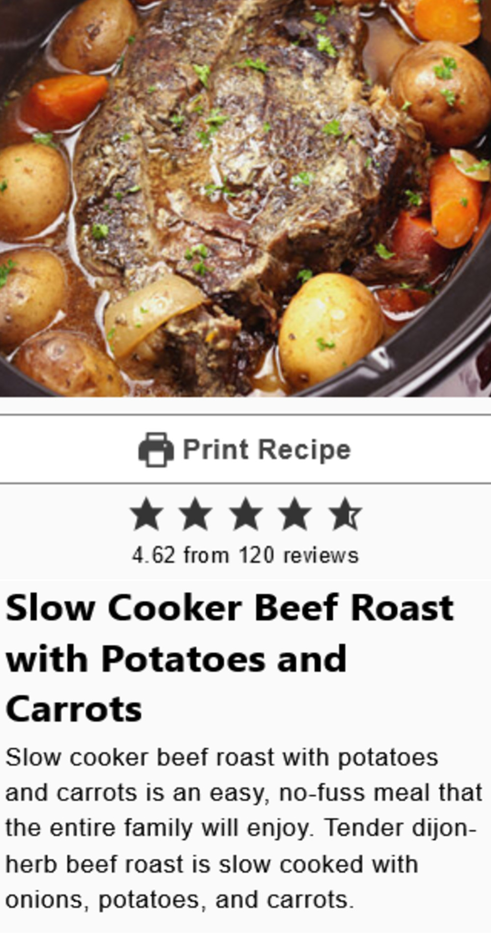 Slow Cooker Beef Roast