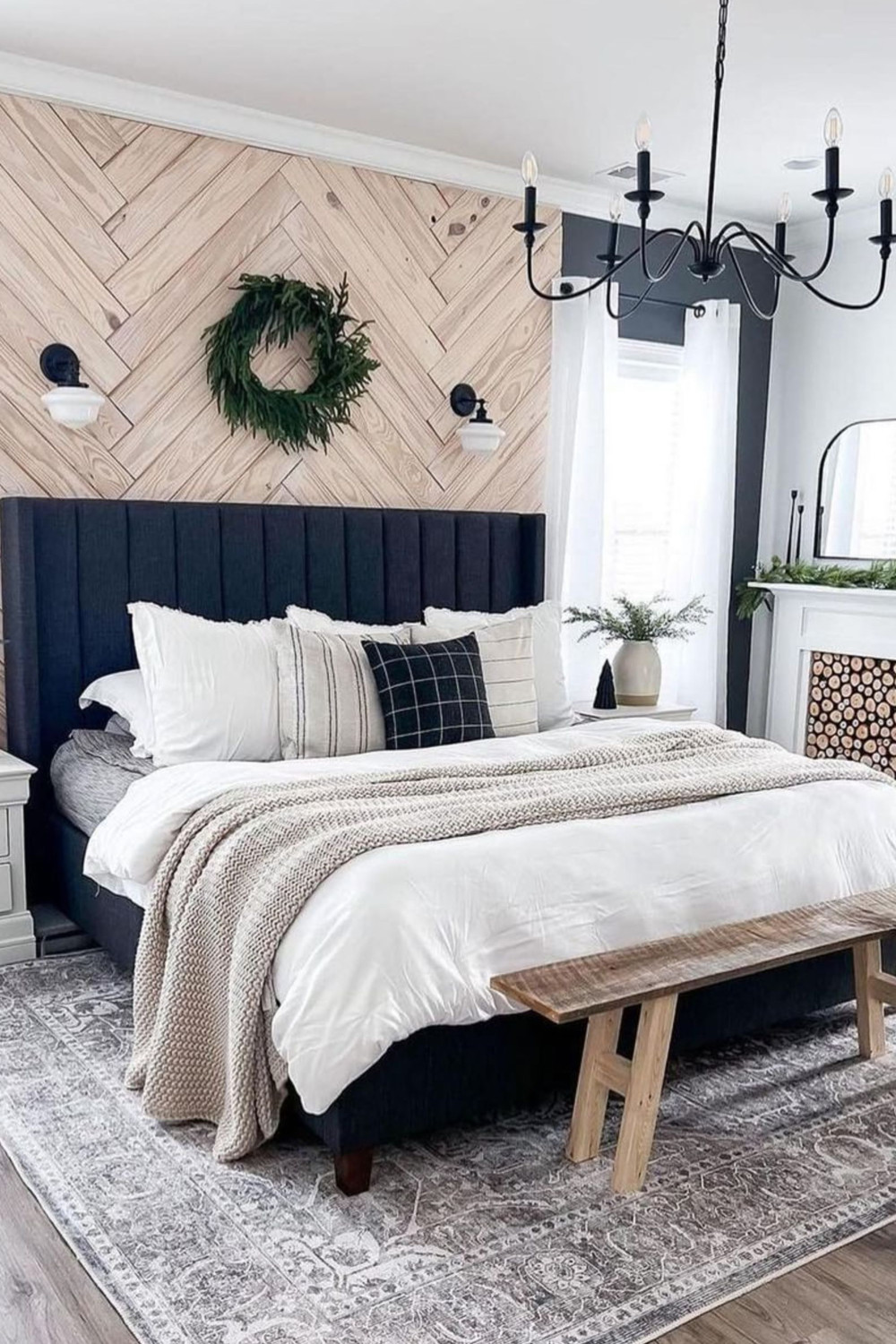 cozy relaxing modern farmhouse bedroom colors and decor ideas