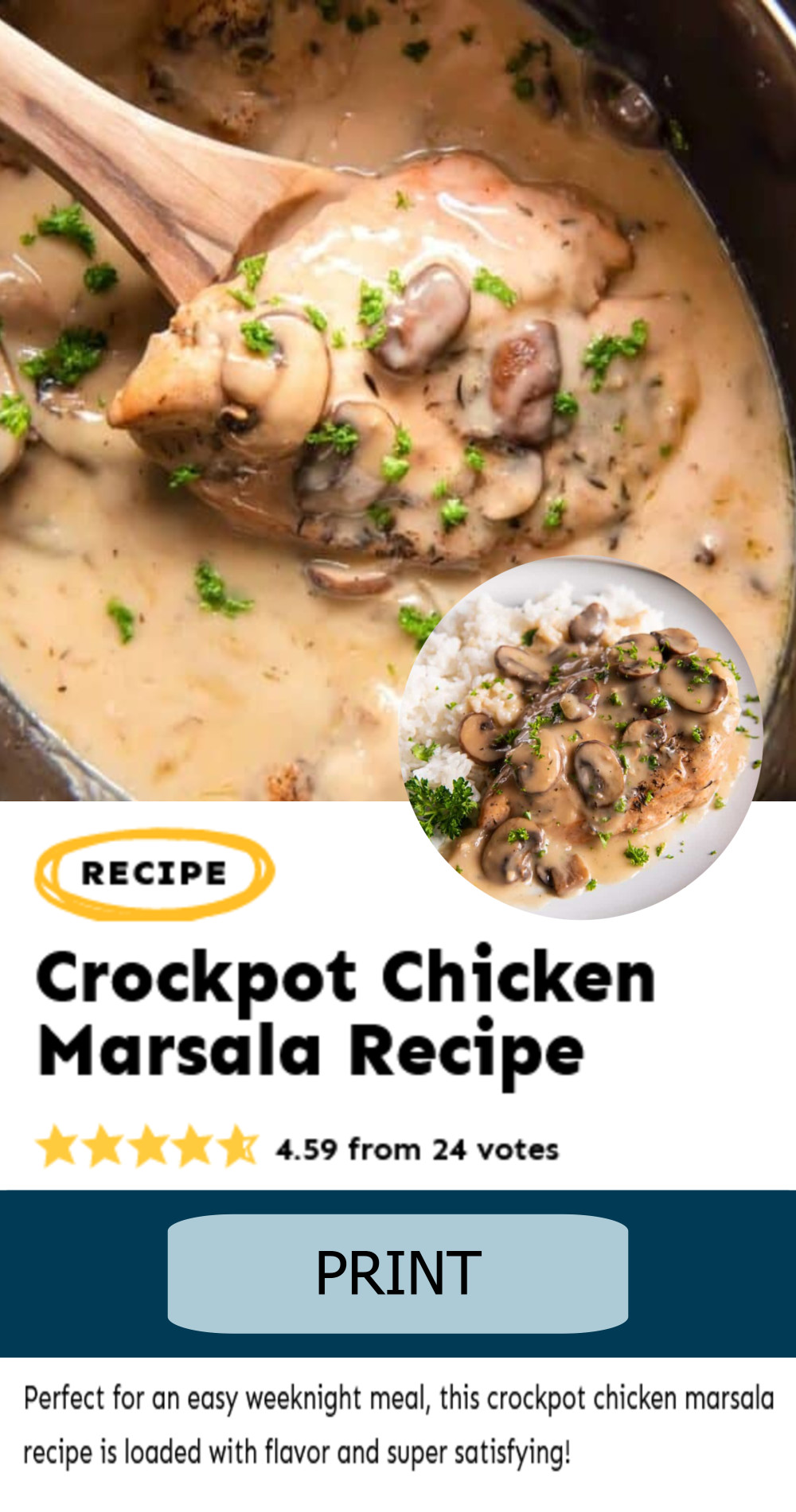 Crockpot Chicken Marsala