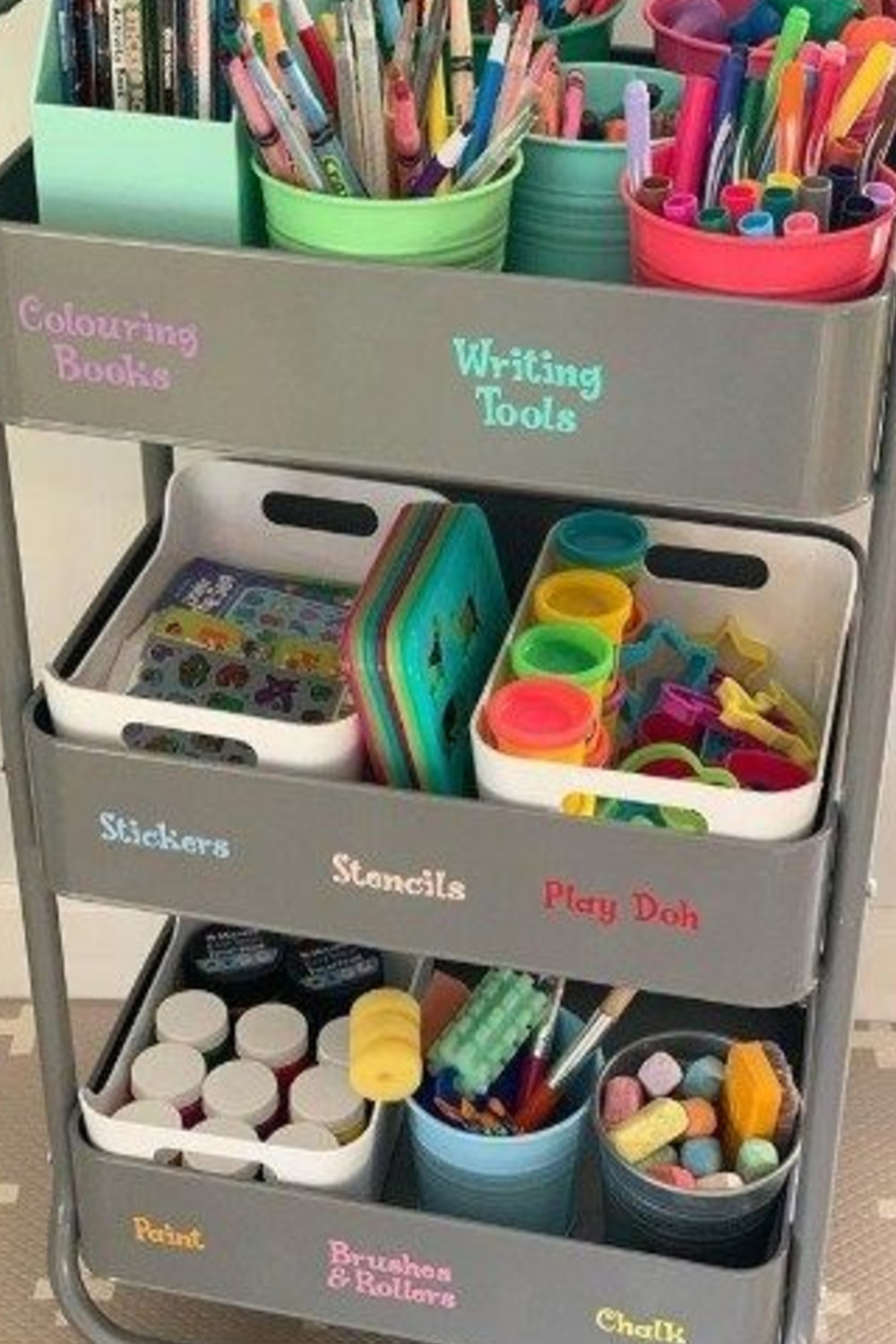 craft storage organization cart