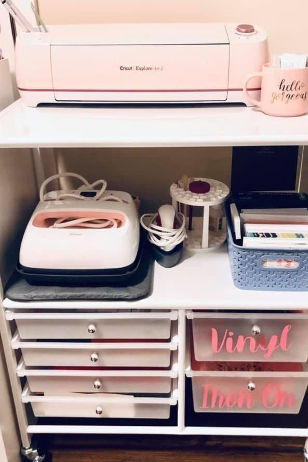 cricut storage cart for vinyl craft organization