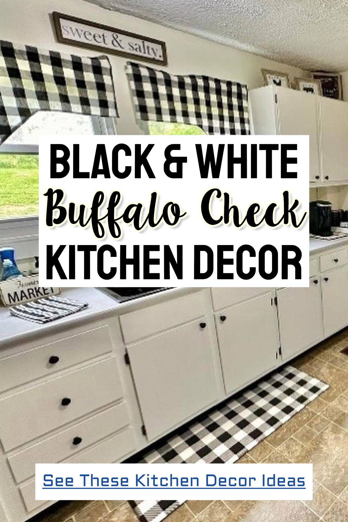 Black and White Buffalo Check Kitchen Decor ideas