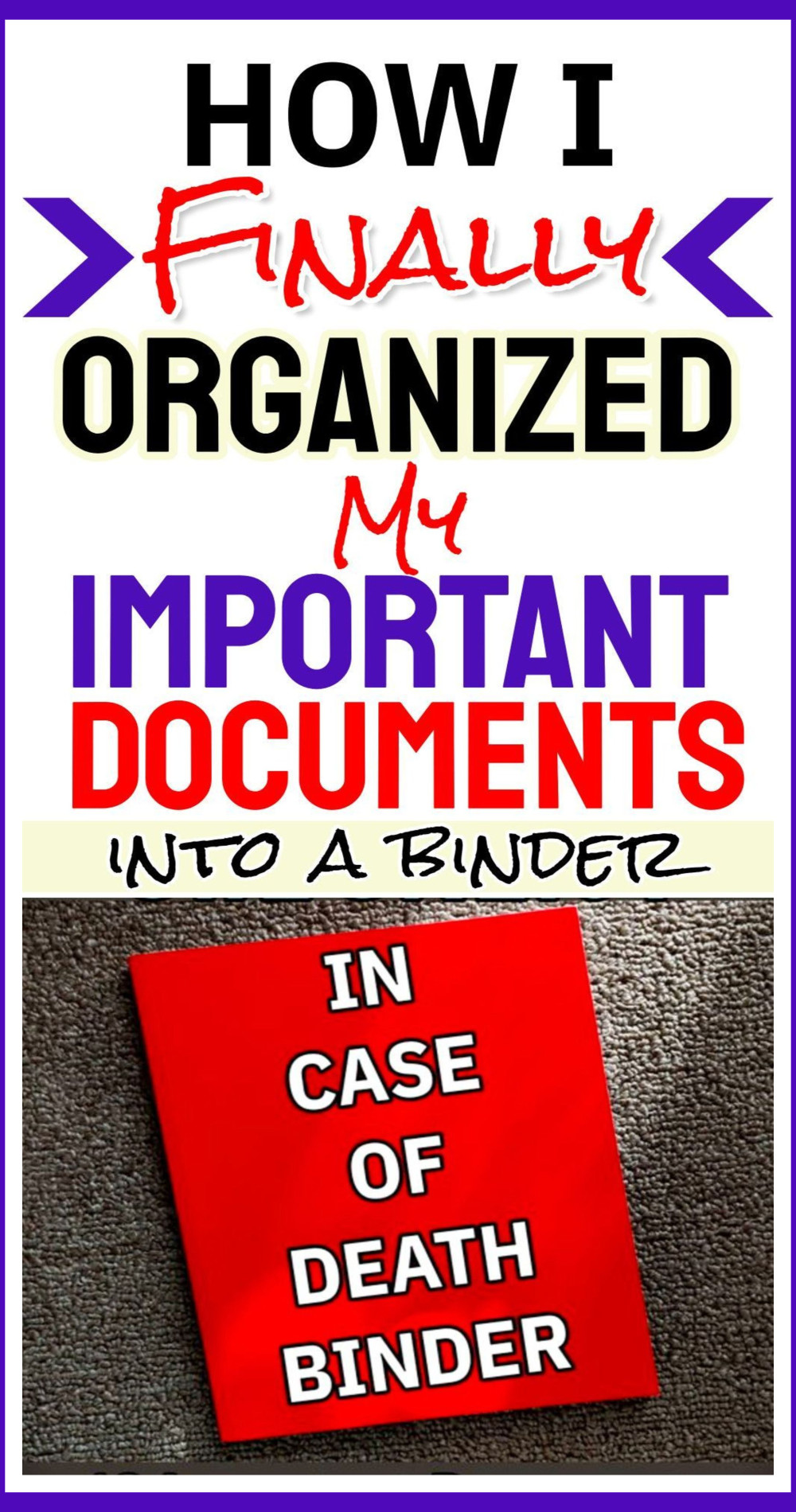 Organized Important Documents Binder