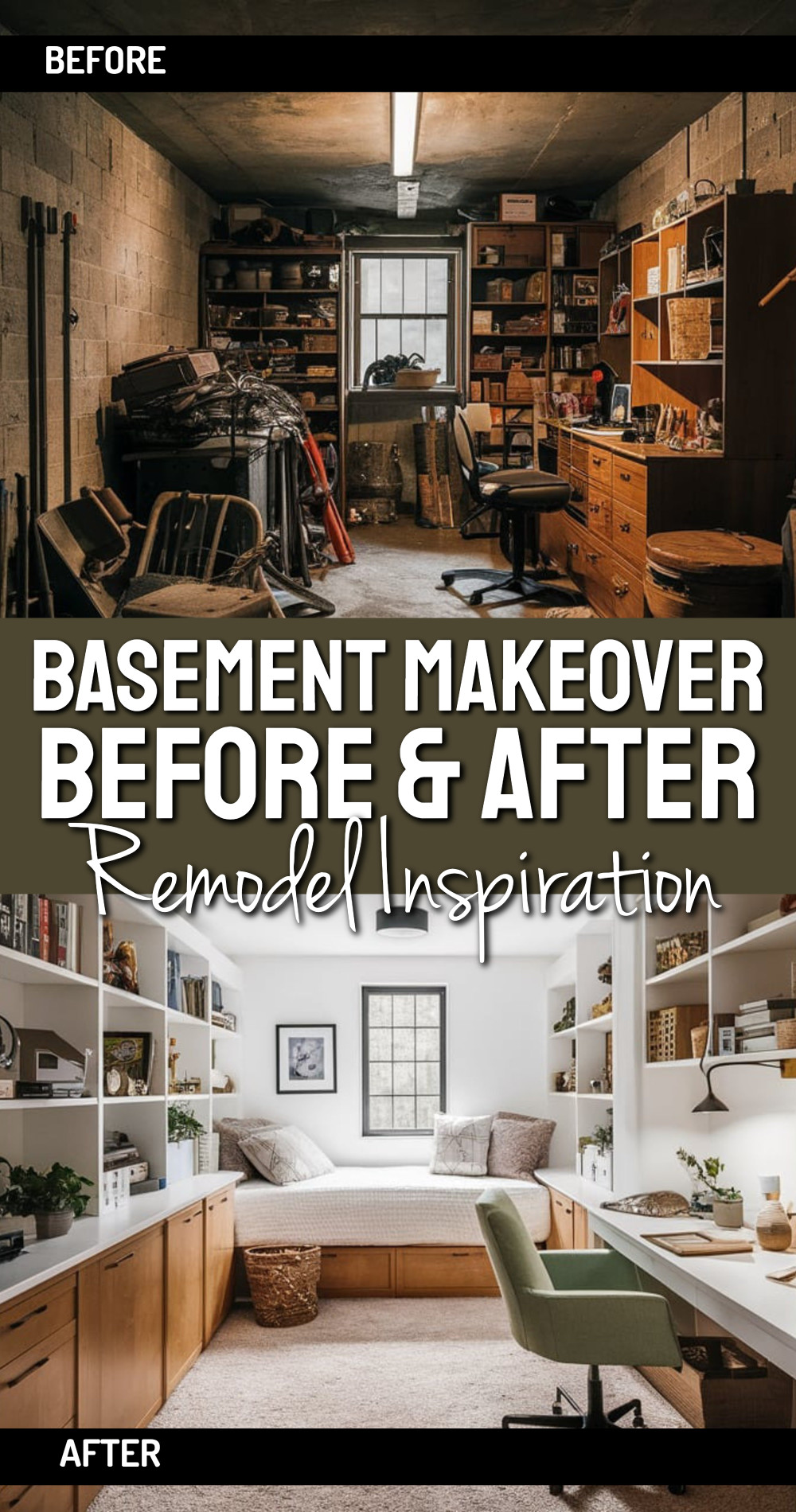 Turn Basement Into Guest Room Home Office Bedroom Combo 