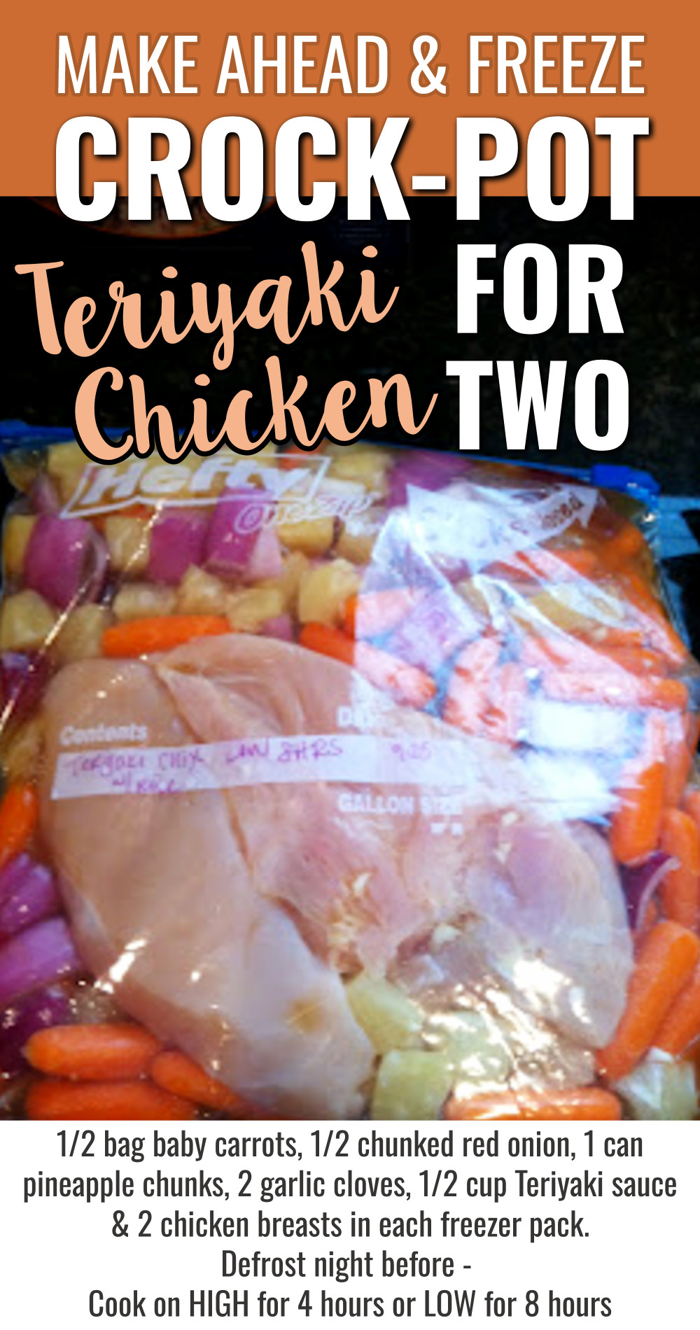 make ahead and freeze crockpot teriyaki chicken for two