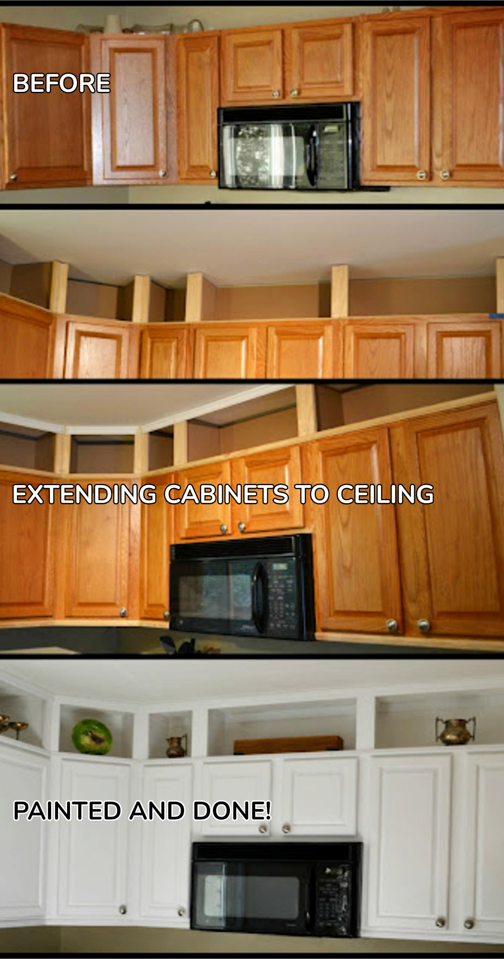 how to extend your kitchen cabinets to the ceiling