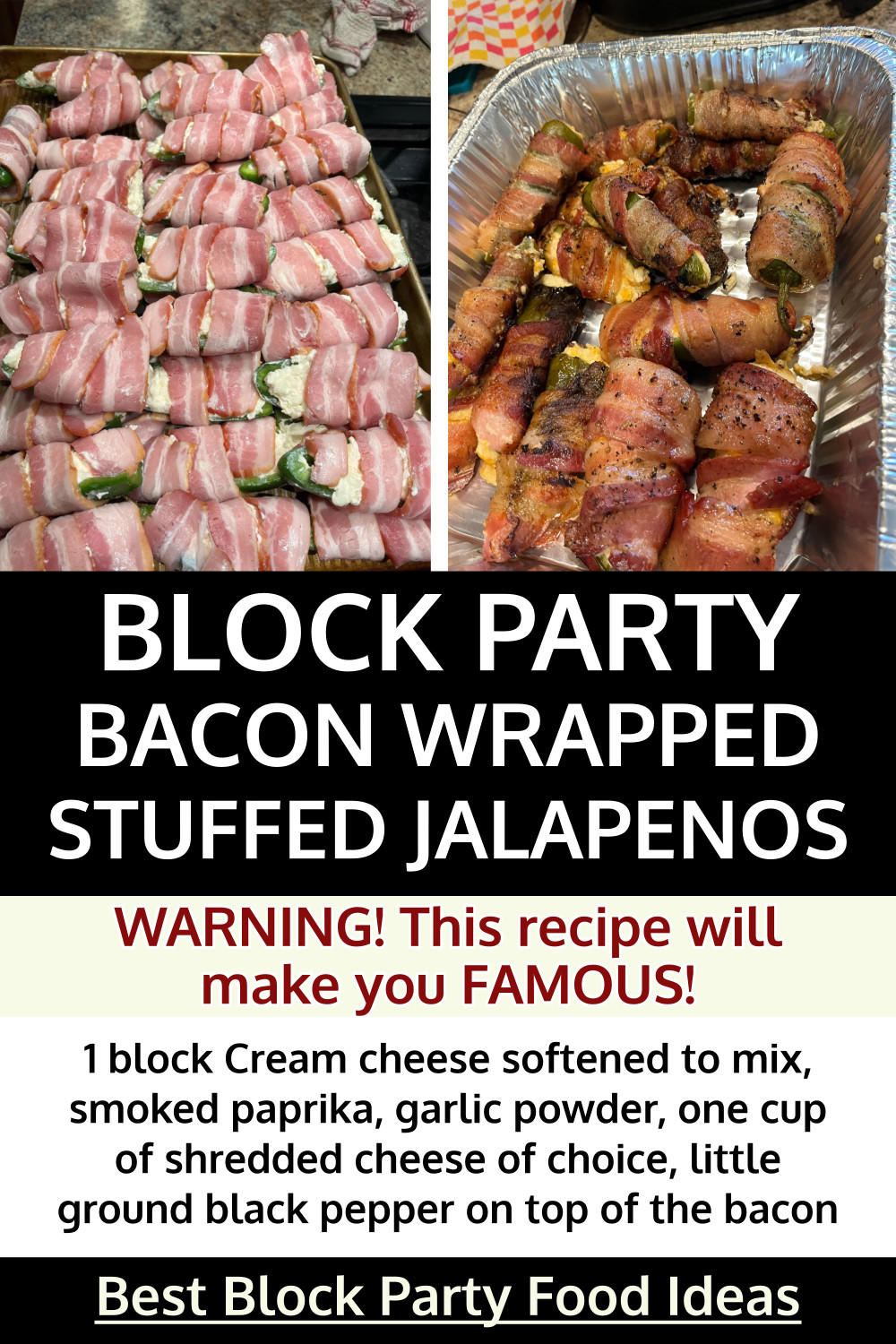 Bacon wrapped stuffed jalapeno poppers