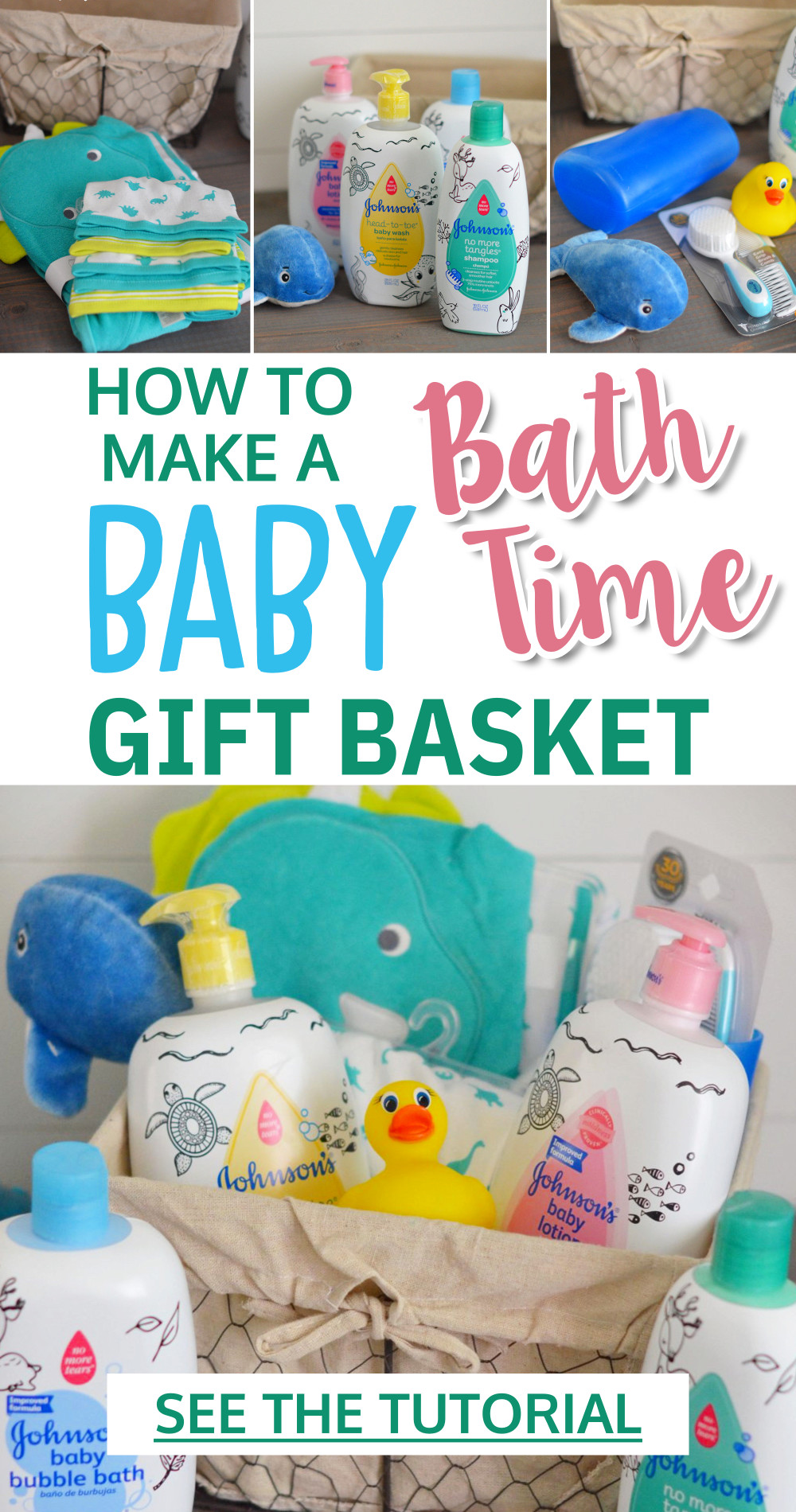 DIY Gift Tutorial: How To Make A baby Bath Time Gift Basket