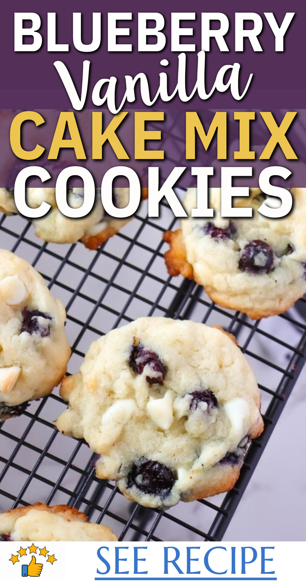 Blueberry vanilla cake mix cookies