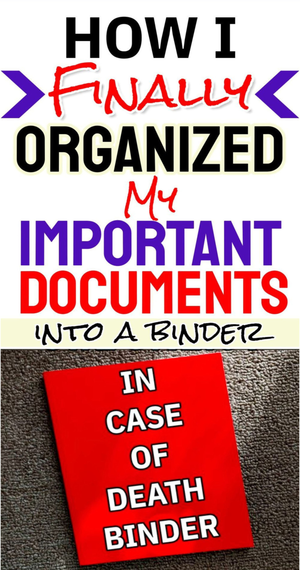 Organized Important Documents Binder