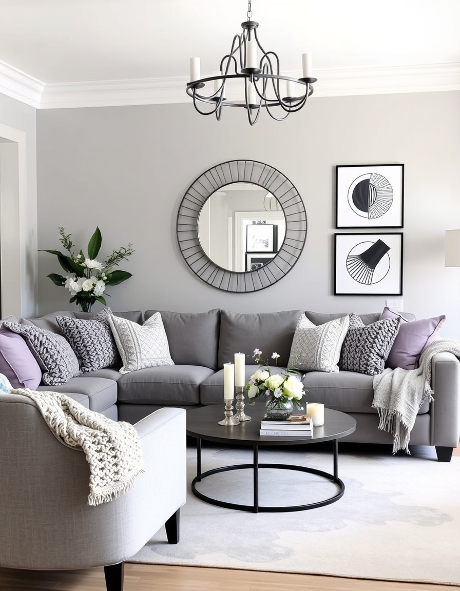 Contemporary Glam Grey Living Room Inspiration - Accent Colors, Decor and Layouts