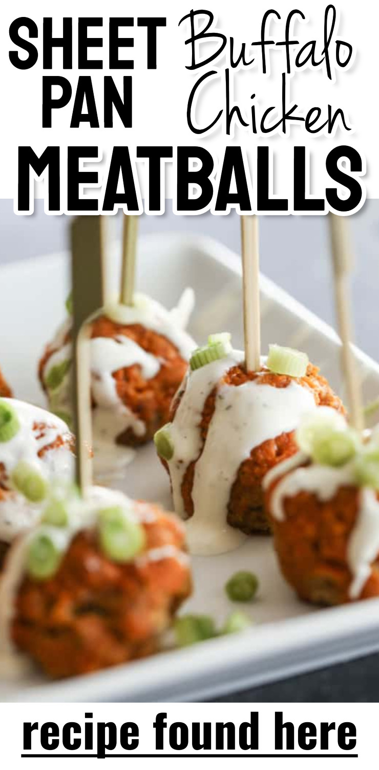 Sheet Pan Buffalo Chicken Meatballs