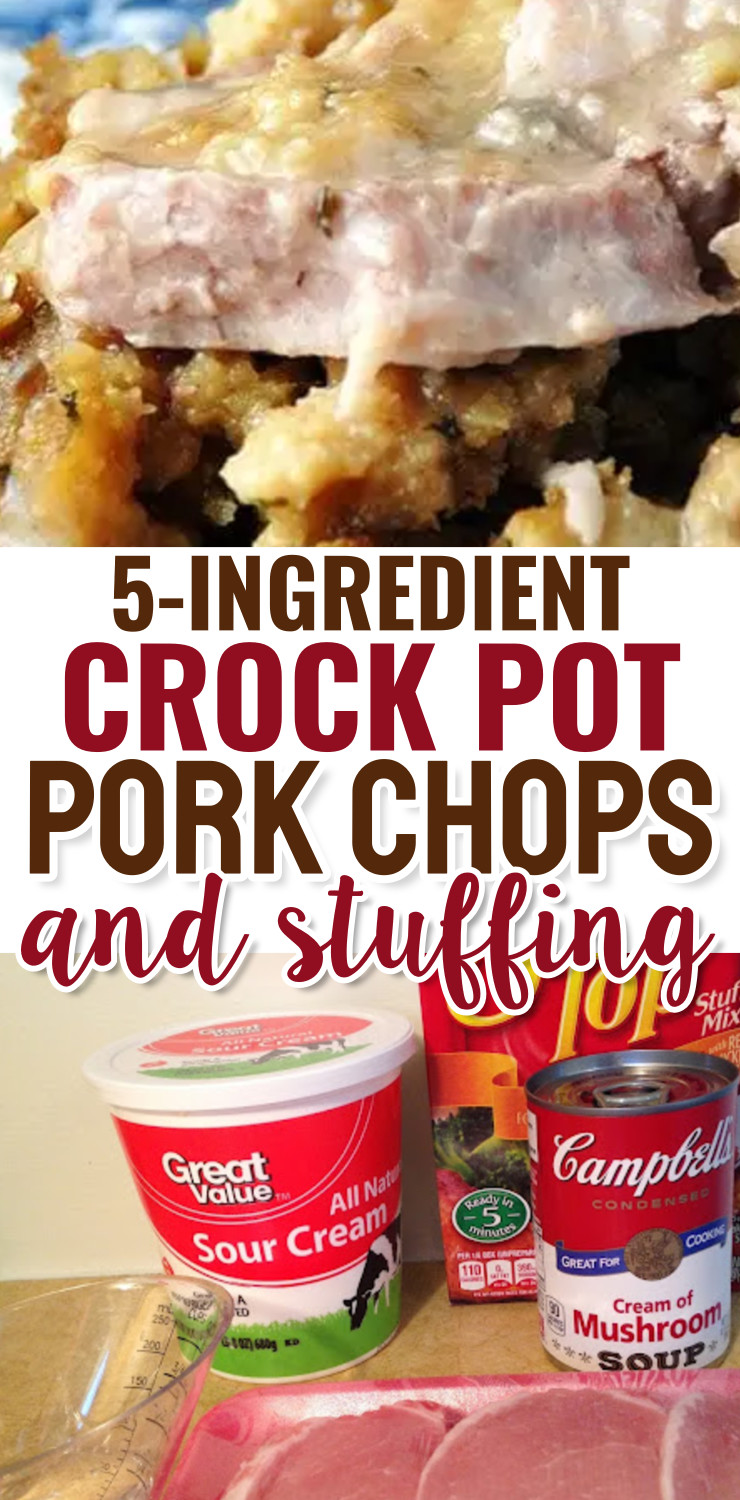 5-Ingredient Crockpot Pork Chops and Stuffing