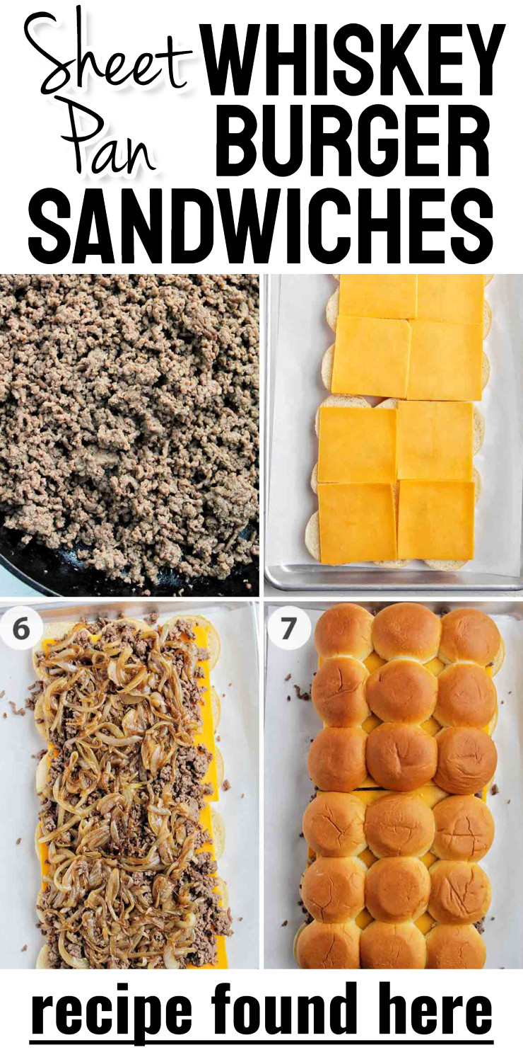 Sheet Pan Whiskey Burger Sandwiches