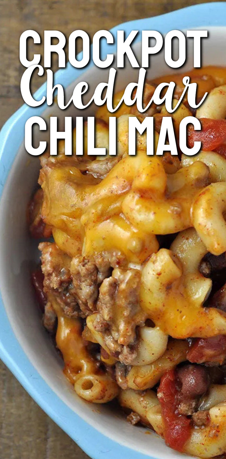 Crockpot Cheddar Chili Mac