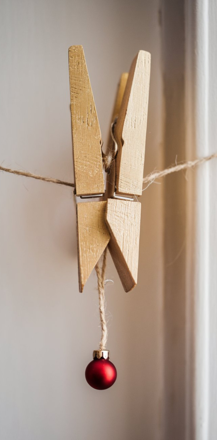 Use clothespins and twine