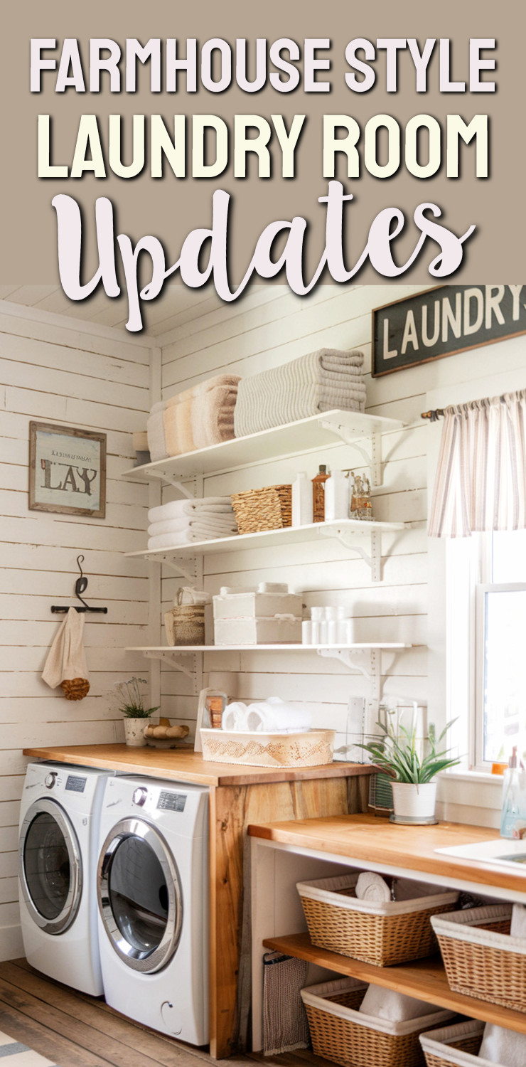 Farmhouse style laundry room updates