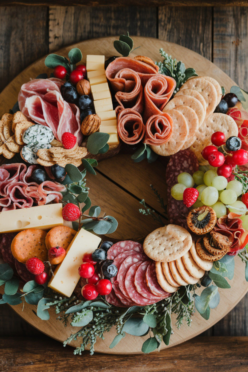 christmas wreath cheese platter