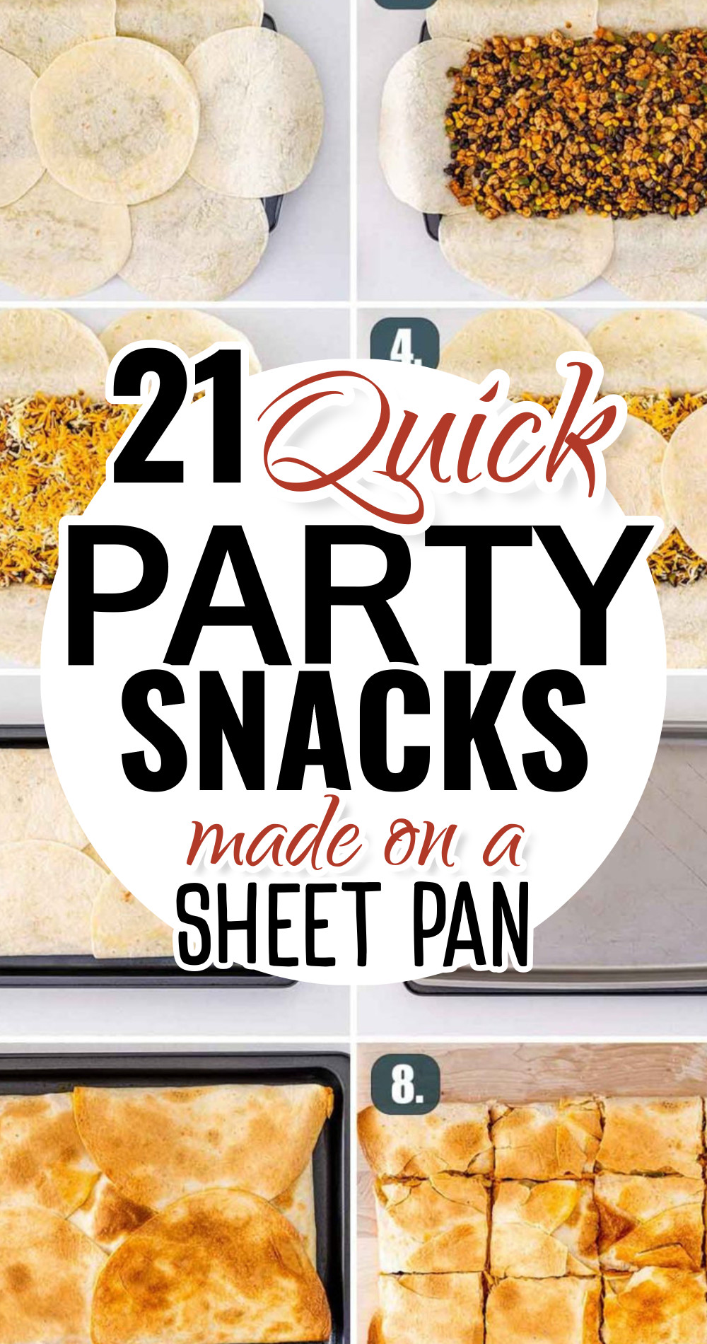 quick party snacks on sheet pan