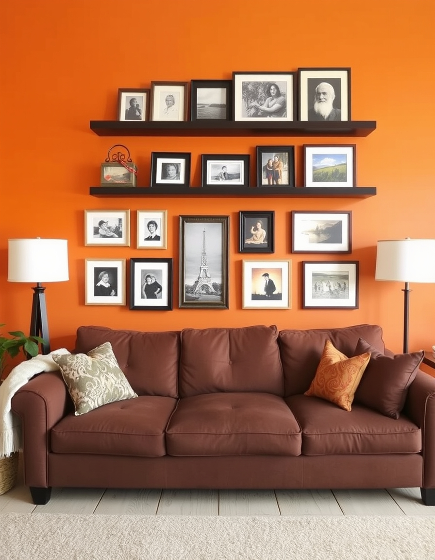 Picture and Shelf Arrangements on Walls - Family Photo Wall Ideas & Examples