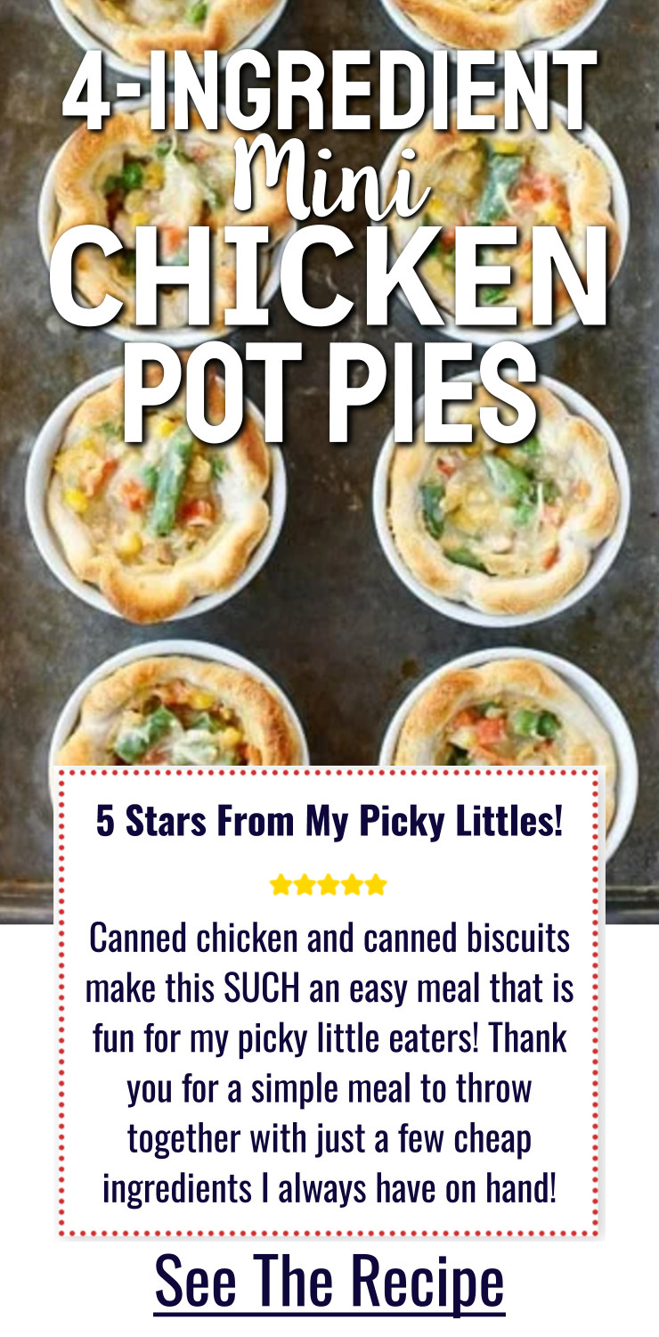 4-Ingredient Mini Chicken Pot Pies