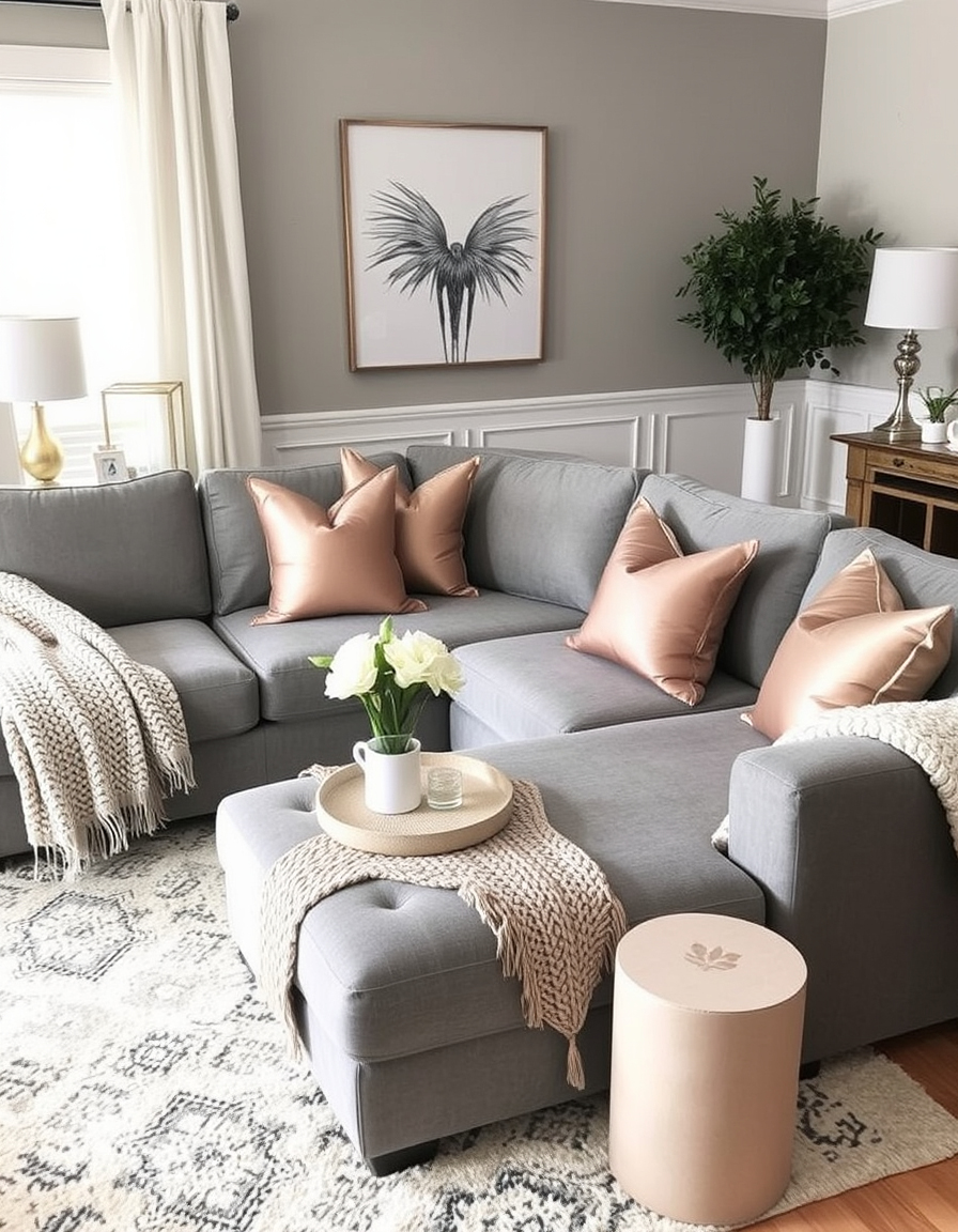 Contemporary Glam Grey Living Room Inspiration - Accent Colors, Decor and Layouts