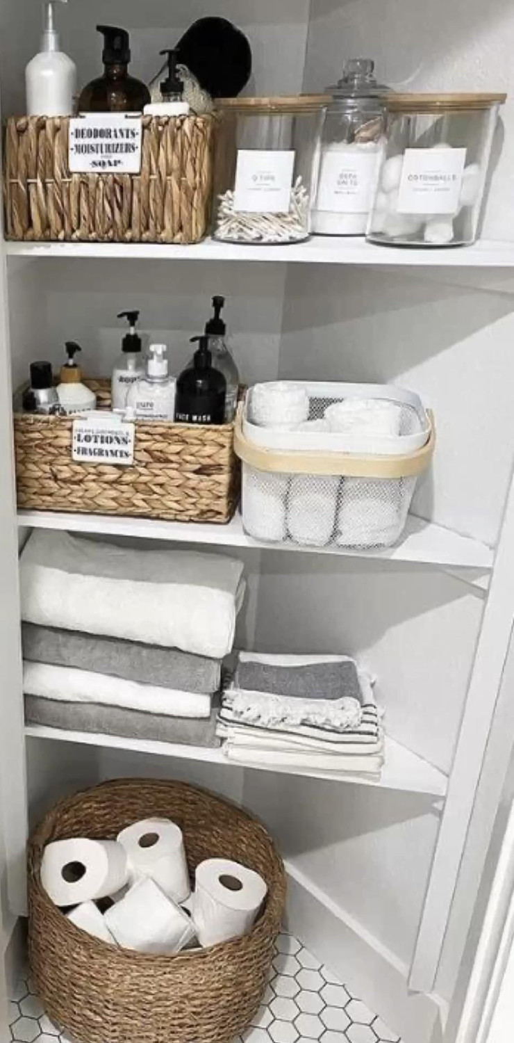 Organizing Linens In My Messy Hallway Linen Closet With Beautiful Organization Solutions