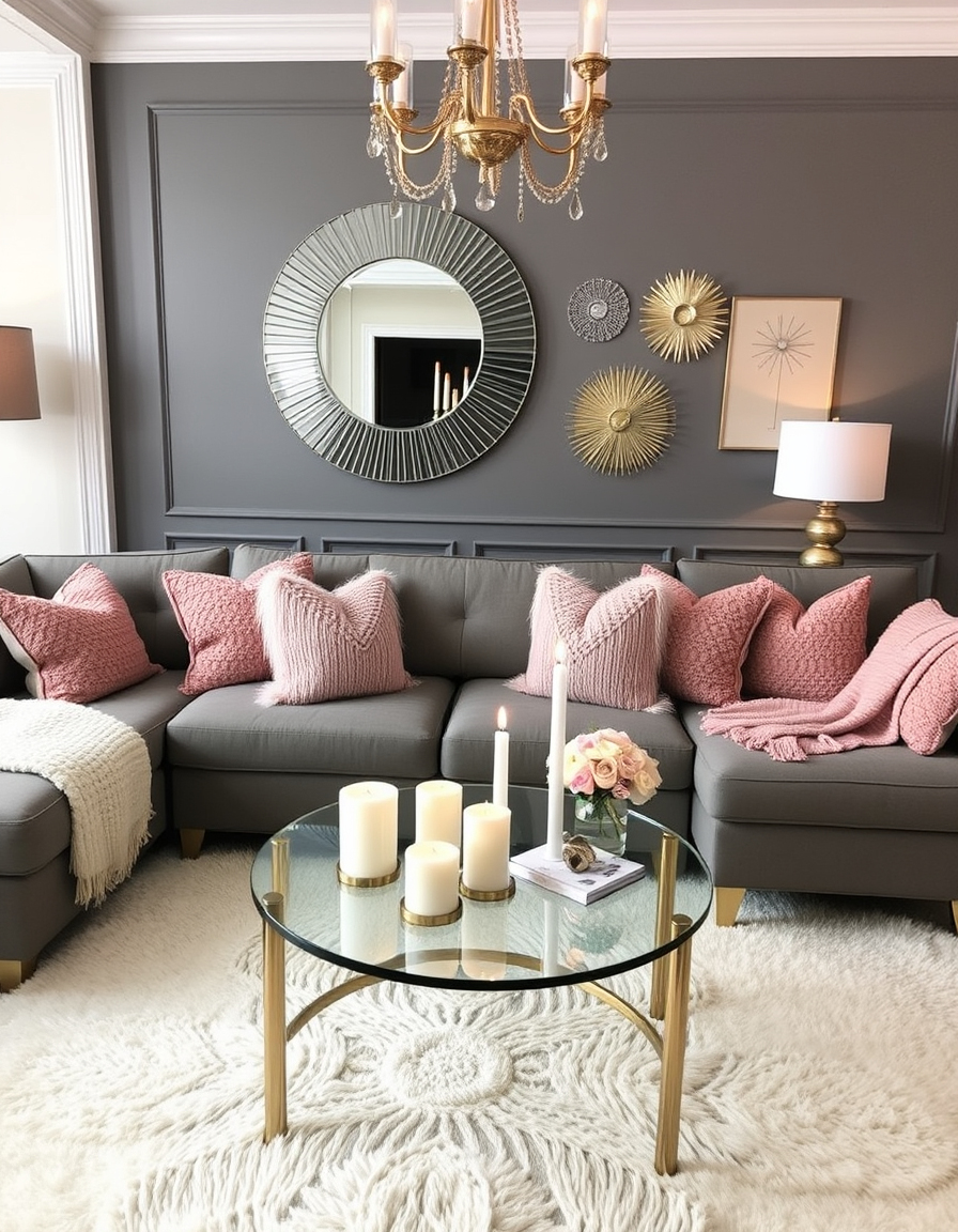 Contemporary Glam Grey Living Room Inspiration - Accent Colors, Decor and Layouts