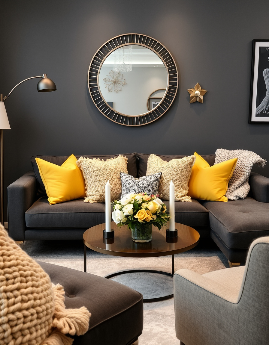 Contemporary Glam Grey Living Room Inspiration - Accent Colors, Decor and Layouts