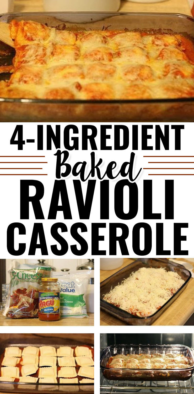 4 ingredient baked ravioli casserole