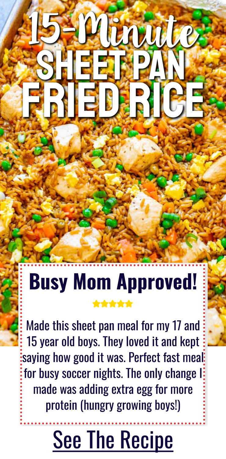 15-Minute Chicken Fried Rice sheet pan suppers